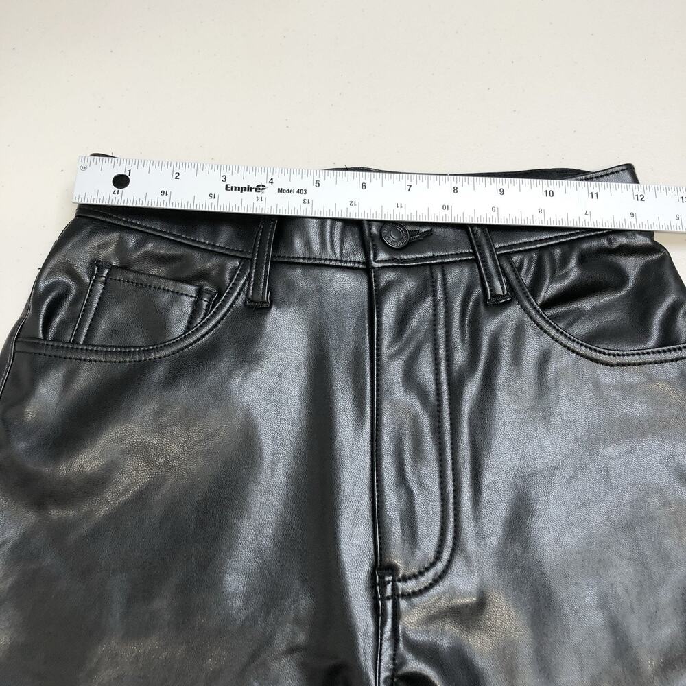 Abercrombie Fitch Vegan Leather Straight Ultra High Rise Curve Love Pants 25 - Picture 3 of 11